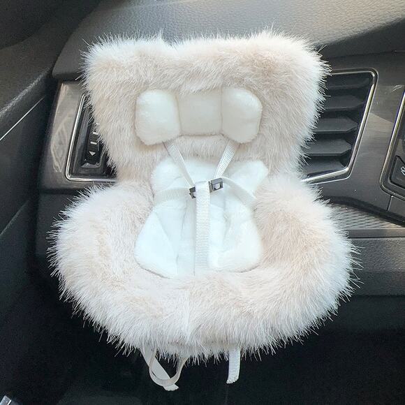 NEW Labubu 17cm keychain cute doll seats - light grey - Picture 1 of 3